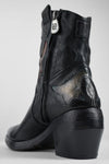 JOLENE black metallic patterns texan boots.