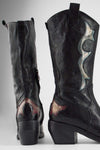 JOLENE black metallic patterns high texan boots.