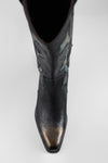 JOLENE black metallic patterns high texan boots.