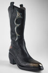 JOLENE black metallic patterns high texan boots.