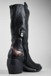JOLENE black metallic patterns high texan boots.