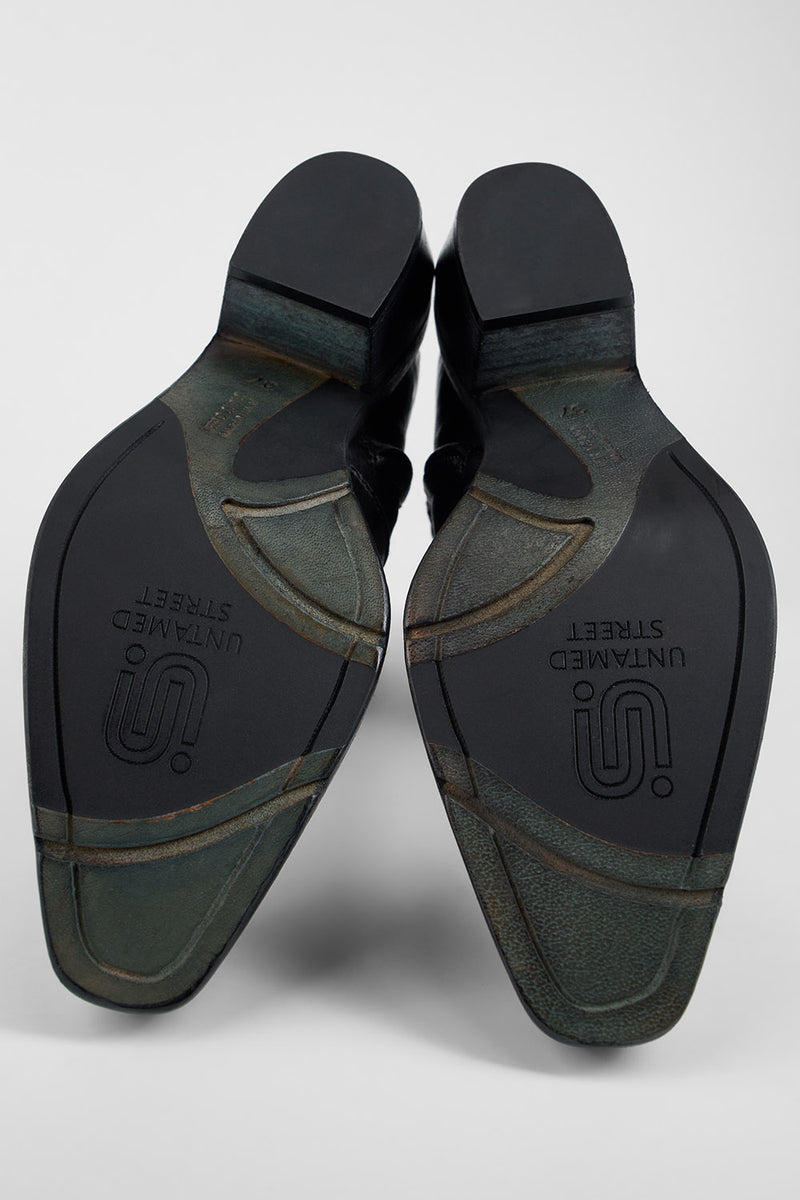 JOLENE black metallic patterns texan boots.