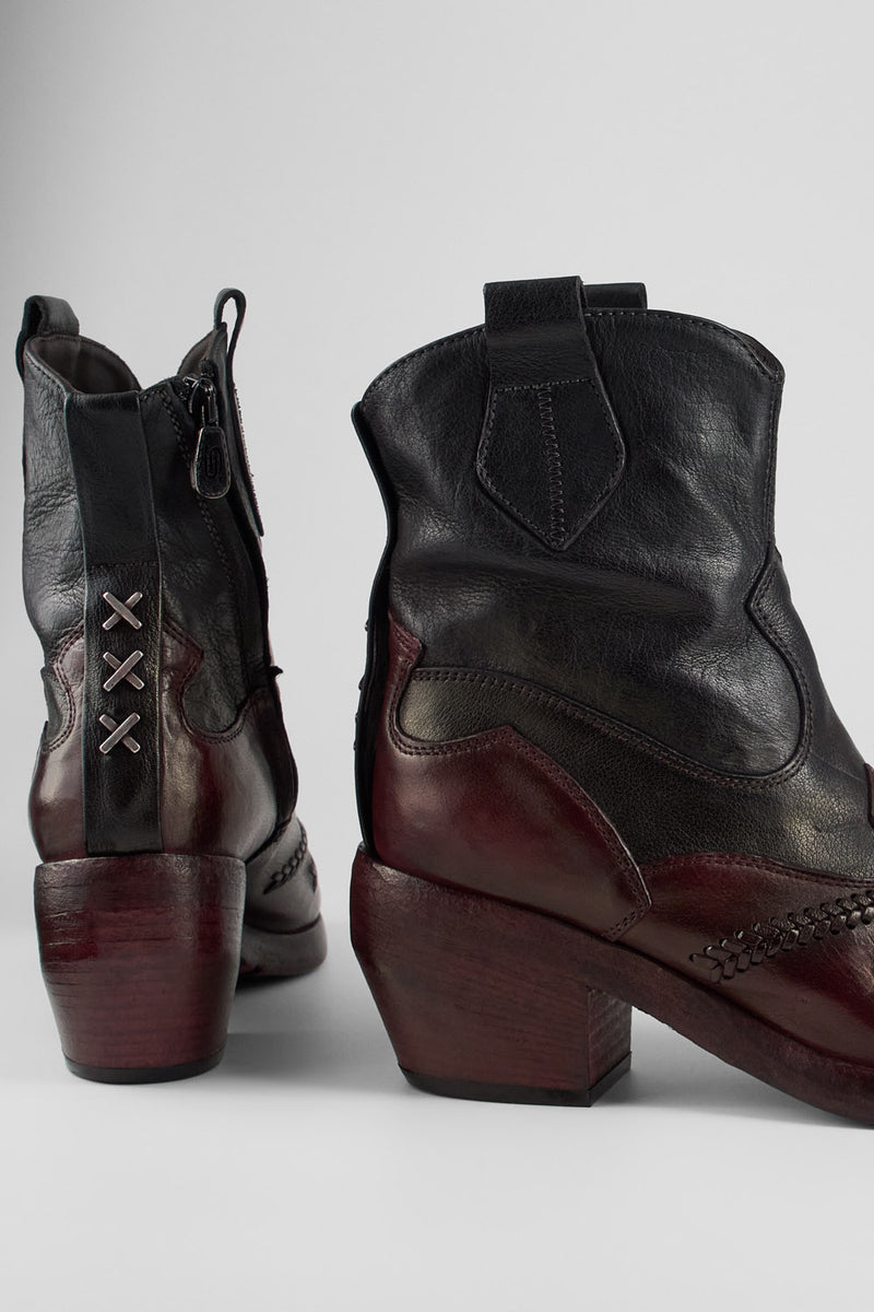 JOLENE black & wine embellished texan boots.