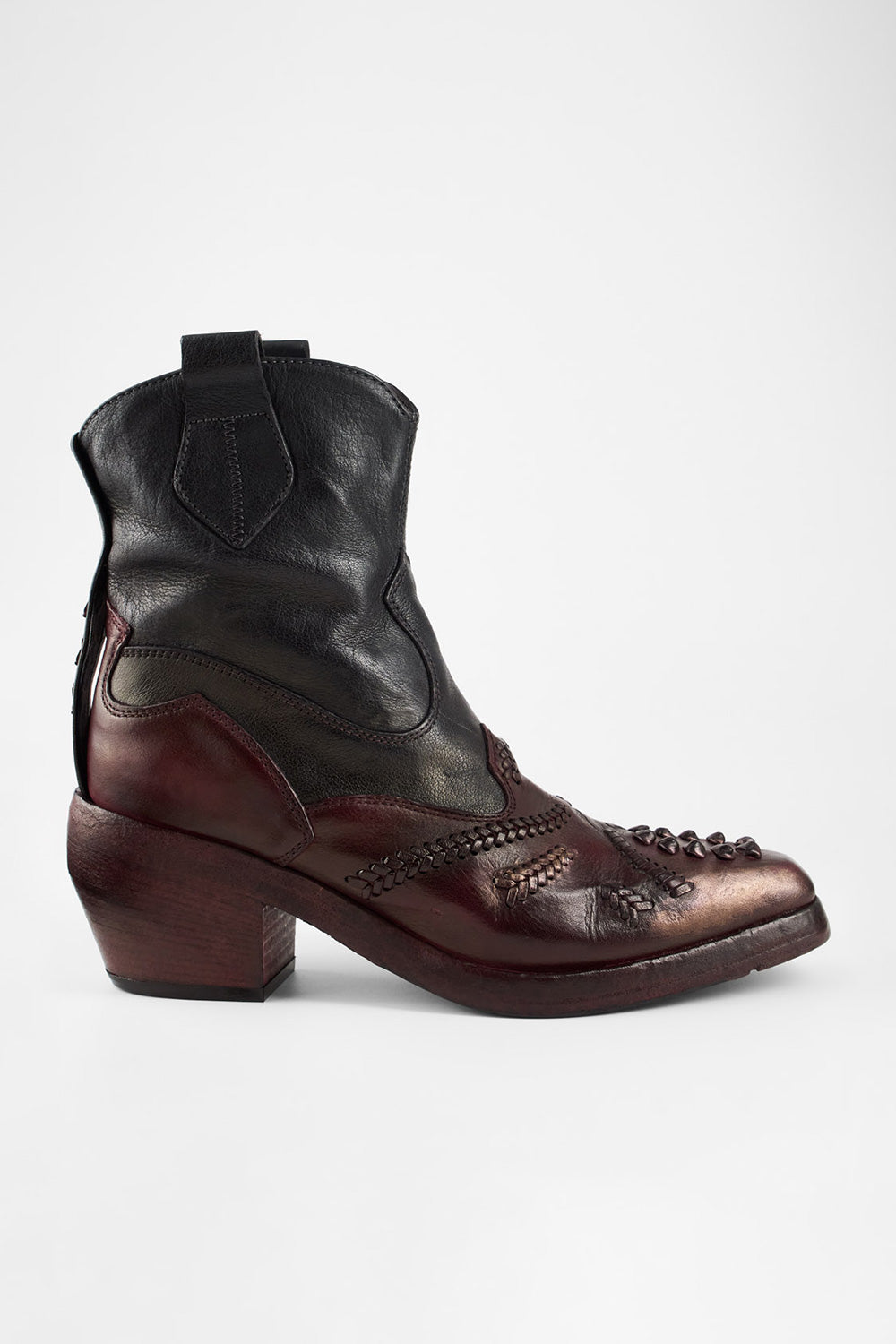 JOLENE black & wine embellished texan boots.