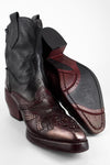 JOLENE black & wine embellished texan boots.