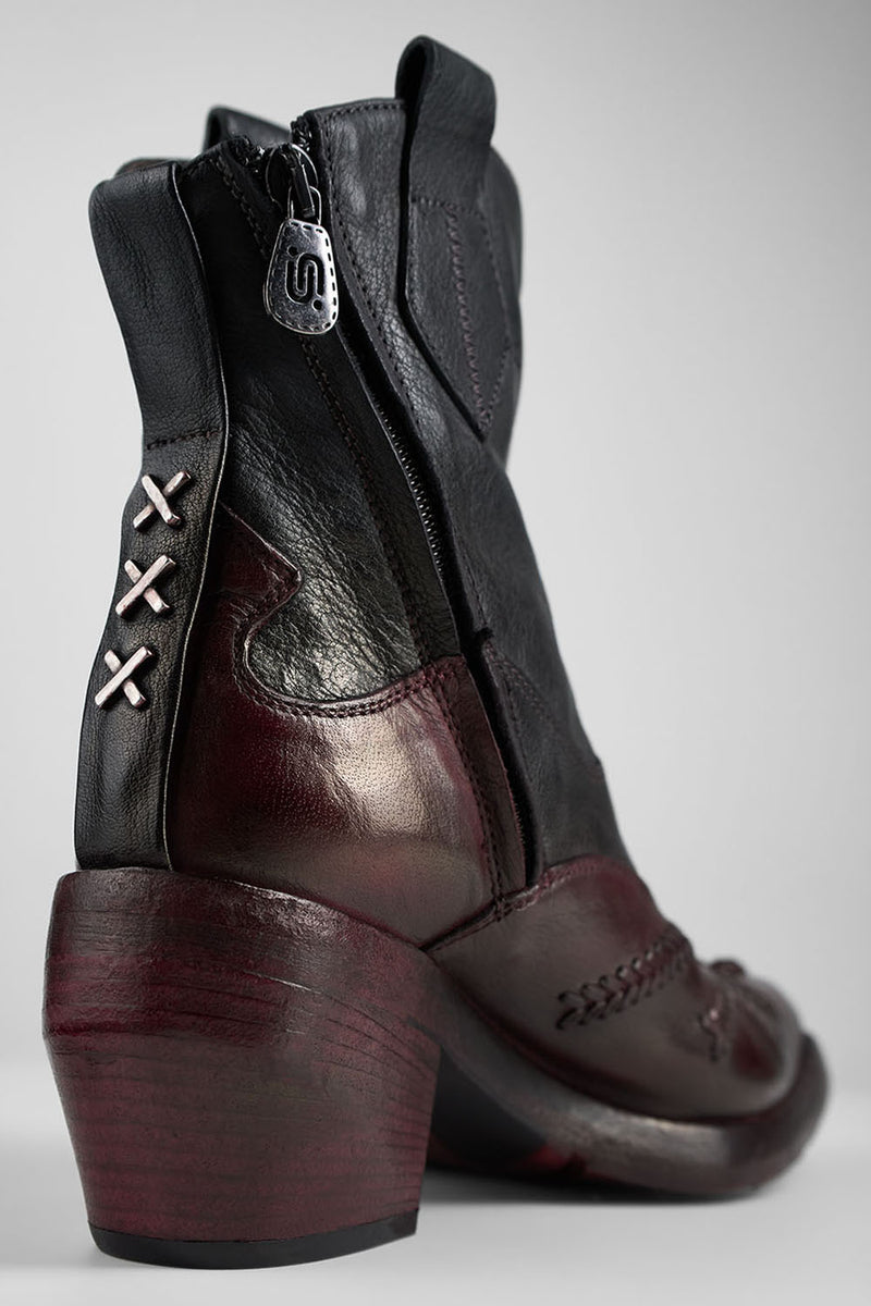JOLENE black & wine embellished texan boots.
