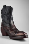 JOLENE black & wine embellished texan boots.
