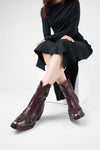 JOLENE rich-burgundy embellished texan boots.