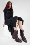 JOLENE rich-burgundy embellished texan boots.