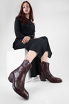 JOLENE rich-burgundy embellished texan boots.