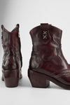 JOLENE rich-burgundy embellished texan boots.