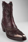 JOLENE rich-burgundy embellished texan boots.