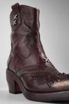 JOLENE rich-burgundy embellished texan boots.