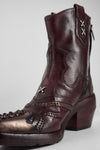 JOLENE rich-burgundy embellished texan boots.
