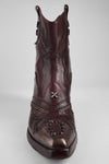 JOLENE rich-burgundy embellished texan boots.