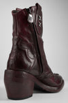 JOLENE rich-burgundy embellished texan boots.