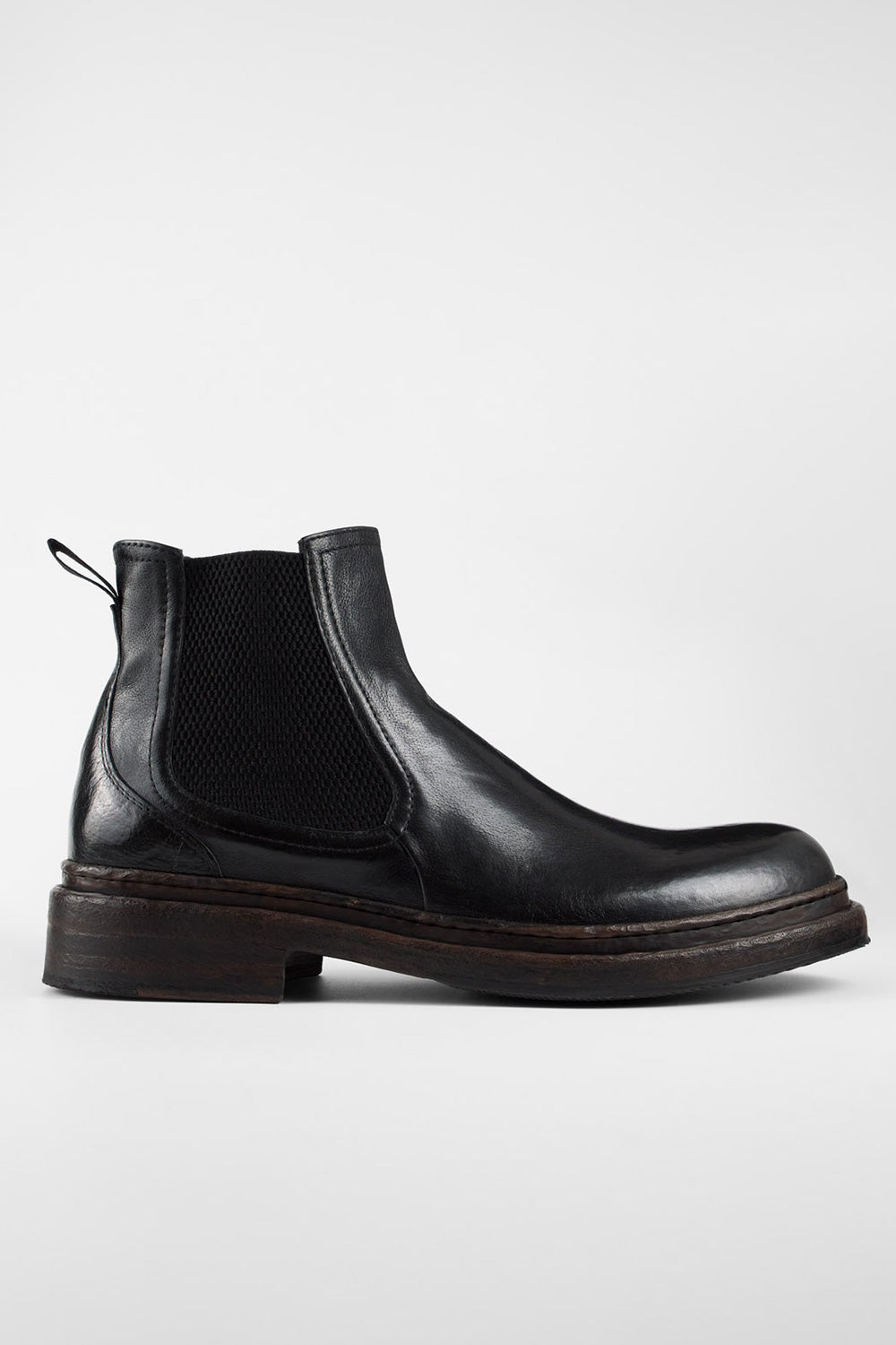 LAMBETH jet-black welted chelsea boots.