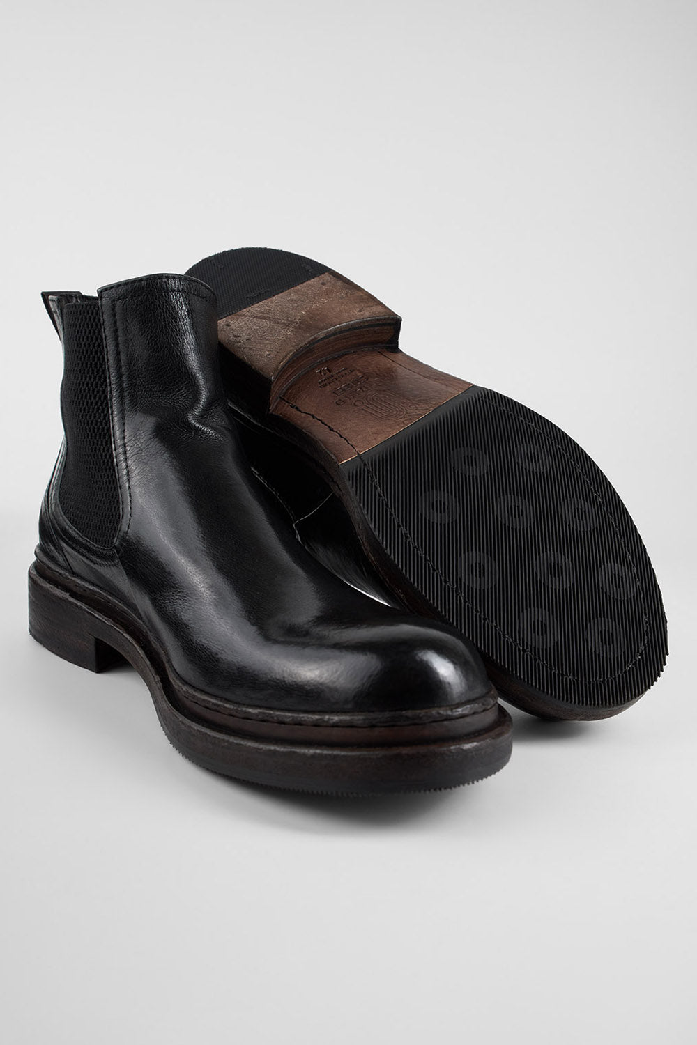 LAMBETH jet-black welted chelsea boots.