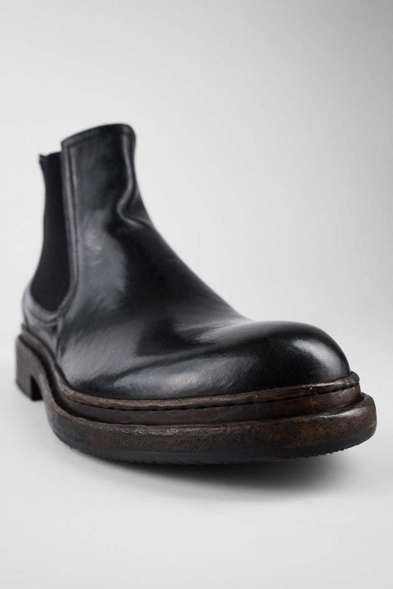 LAMBETH jet-black welted chelsea boots.
