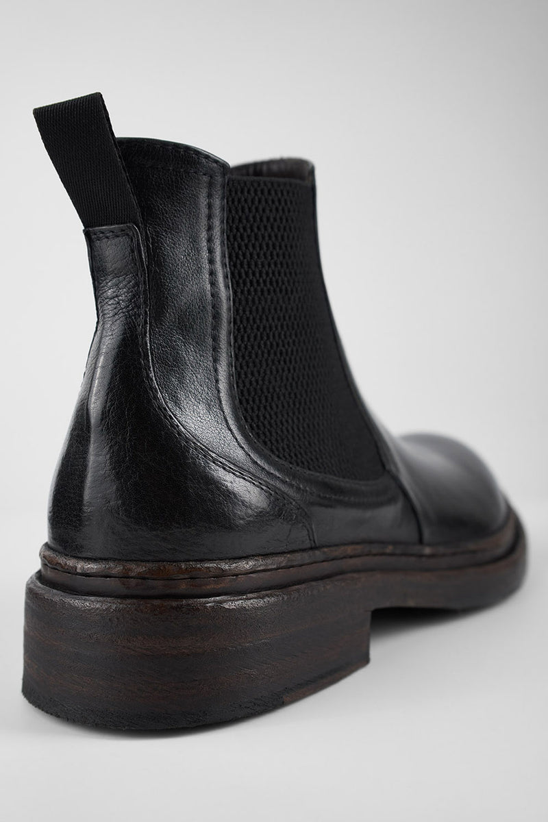 LAMBETH jet-black welted chelsea boots.
