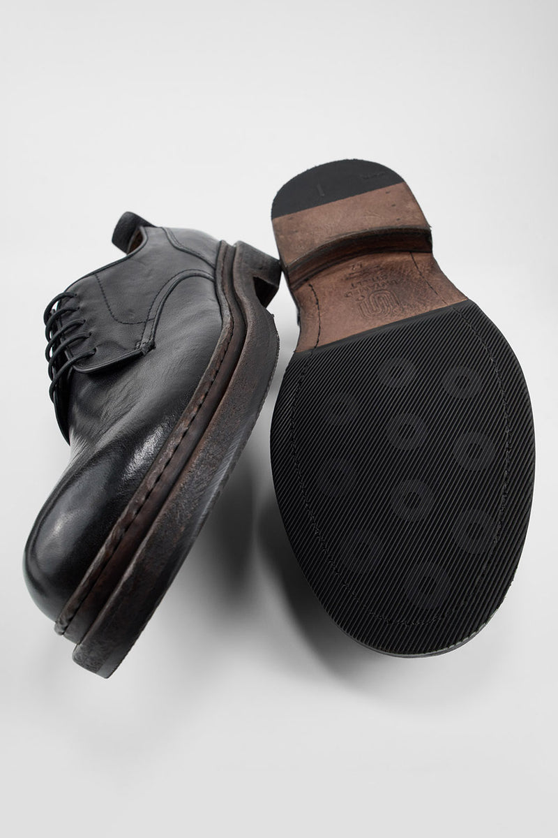 LAMBETH jet-black welted derby shoes.