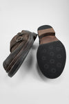 LAMBETH coffee-brown suede welted monk shoes.