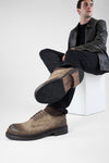 LAMBETH dry-tan suede welted derby shoes.