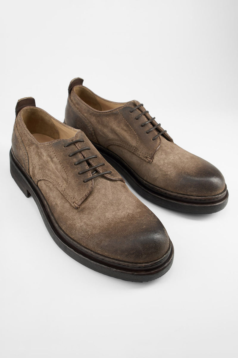 LAMBETH dry-tan suede welted derby shoes.
