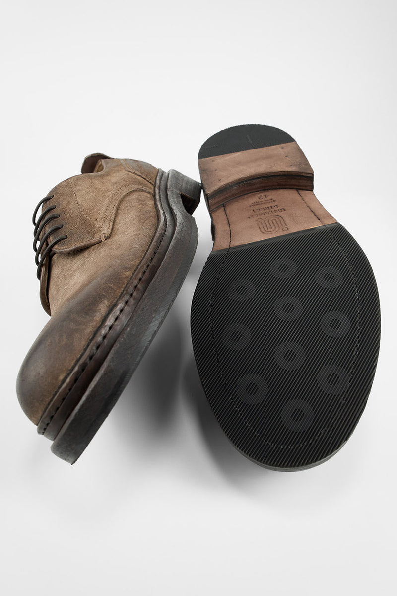 LAMBETH dry-tan suede welted derby shoes.