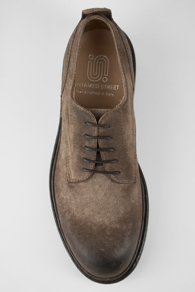 LAMBETH dry-tan suede welted derby shoes.