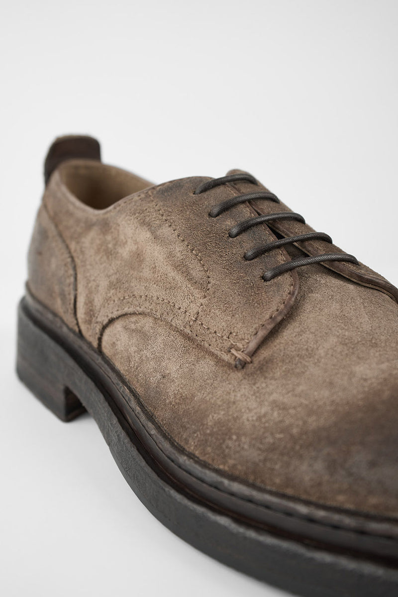 LAMBETH dry-tan suede welted derby shoes.