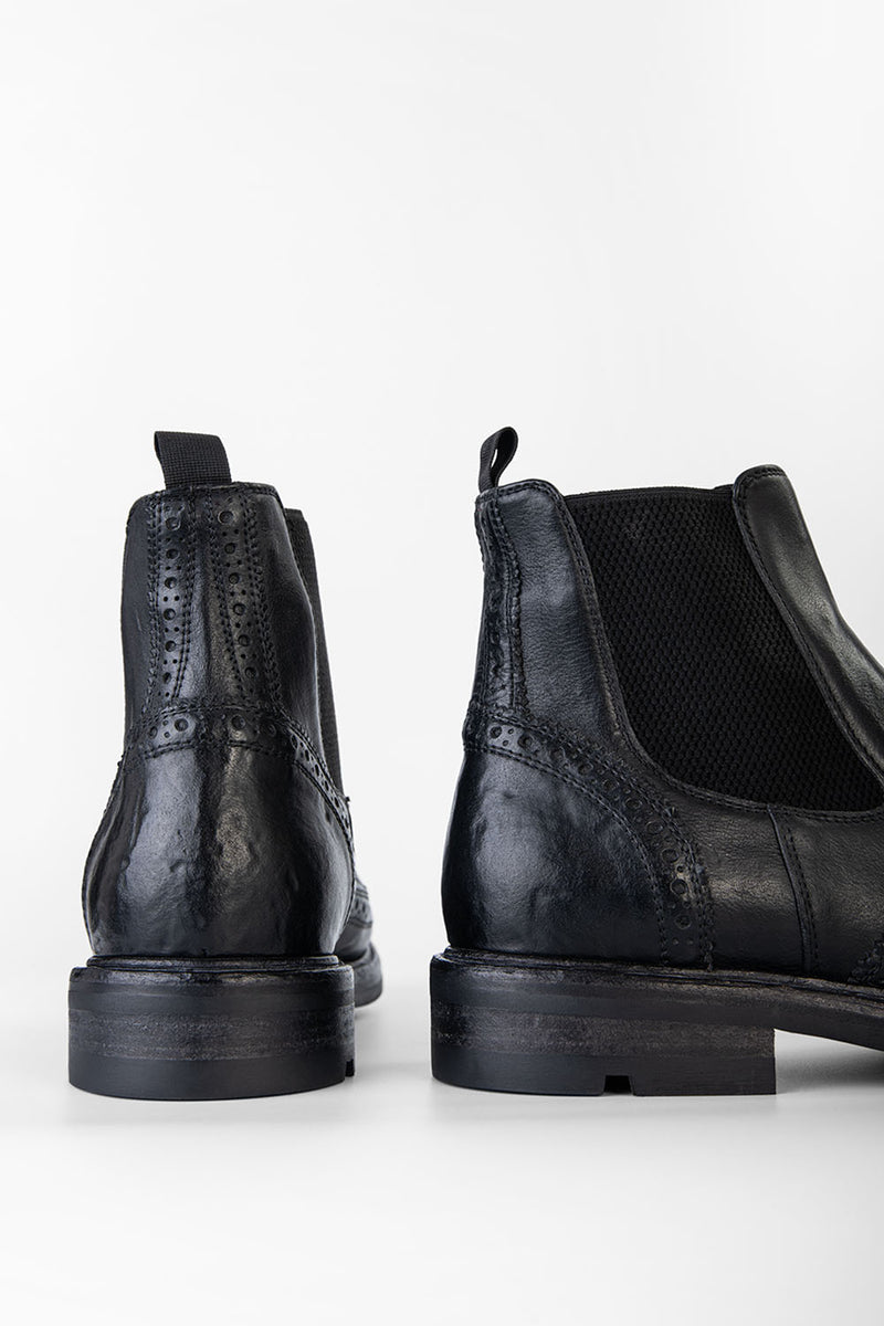 LENNOX urban-black brogue chelsea boots.