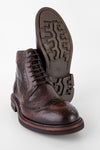 LENNOX dark-cocoa brogue ankle boots.