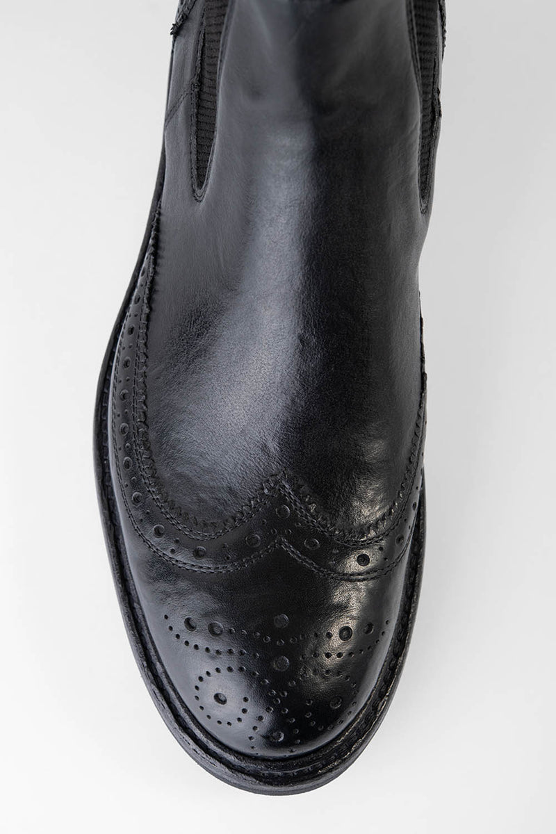 LENNOX urban-black brogue chelsea boots.