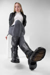 IVES urban-black tall buckle boots.