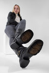 IVES urban-black tall buckle boots.