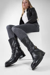 IVES urban-black tall buckle boots.
