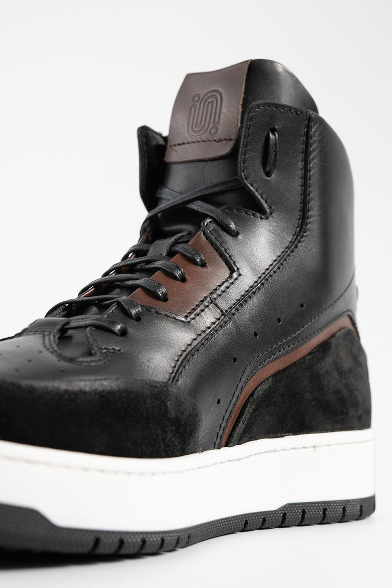 MADDOX urban-black patina high sneakers.