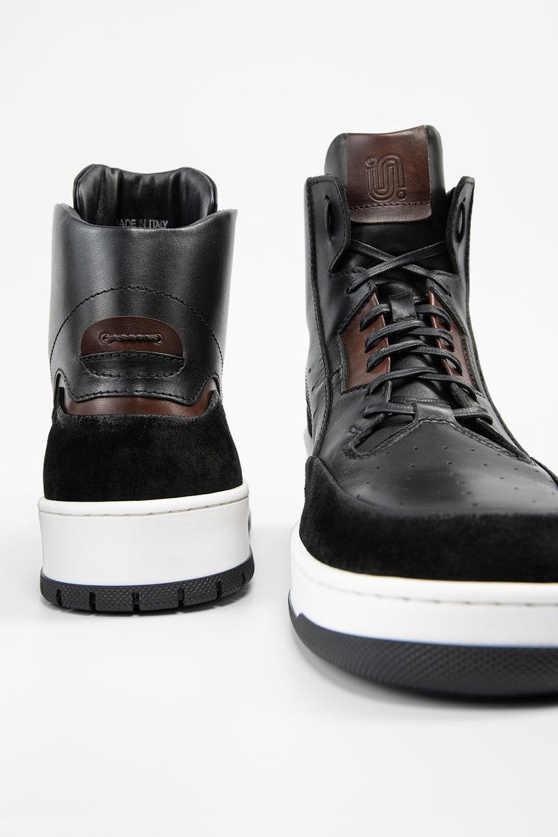 MADDOX urban-black patina high sneakers.