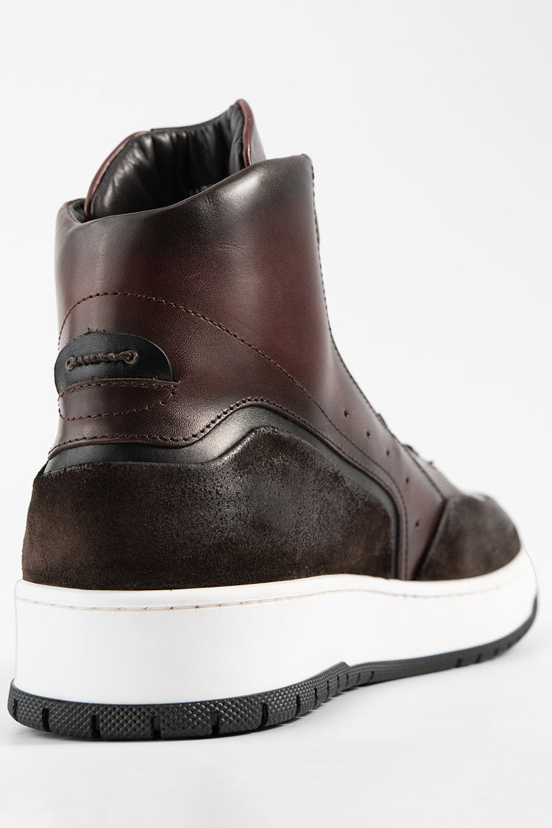 MADDOX chestnut patina high sneakers.