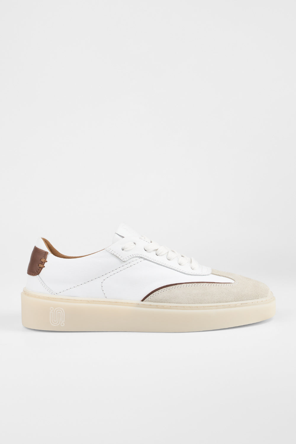 MAEVE milky-white suede wingtip sneakers.