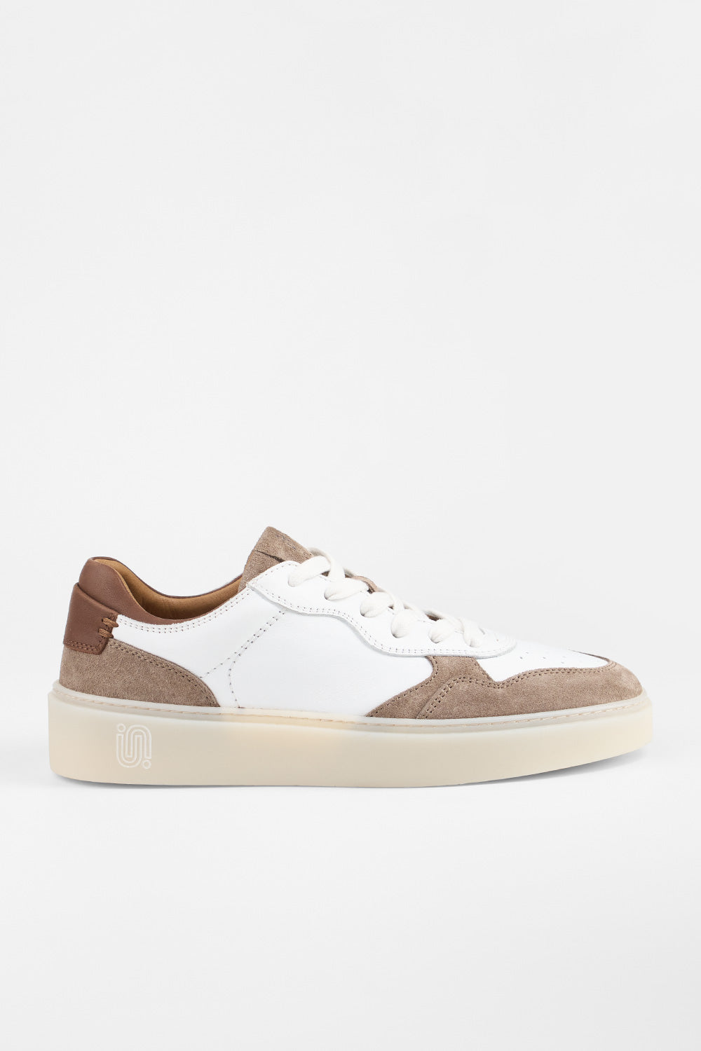 MAEVE taupe-white suede sneakers.