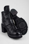 EDEN jade-black buckle boots.