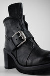 EDEN jade-black buckle boots.