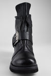 EDEN jade-black buckle boots.