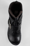 EDEN jade-black buckle boots.