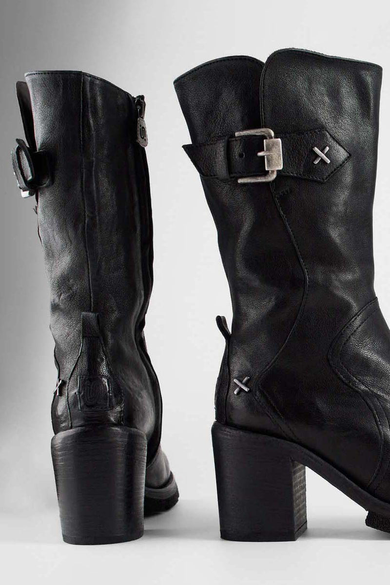 EDEN urban-black embellished high boots.
