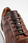 OWEN cocoa-brown triple stitched patina runners.