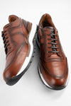 OWEN cocoa-brown triple stitched patina runners.