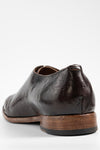 PARKER dark-cocoa woven leather oxford shoes.